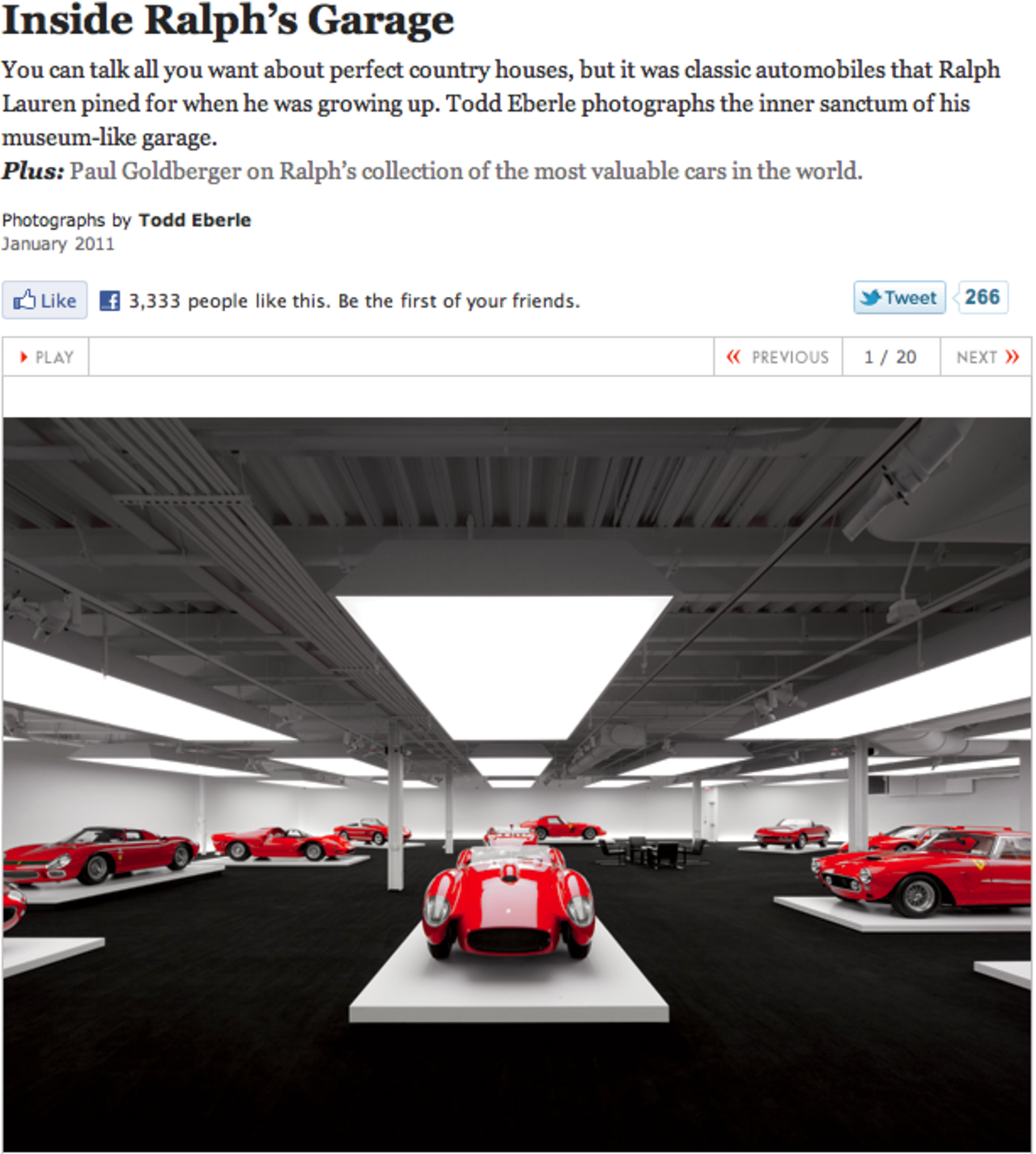 En titt i Ralph Laurens garage