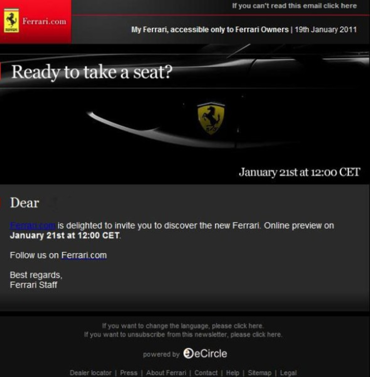 Ny Ferrari presenteras imorgon