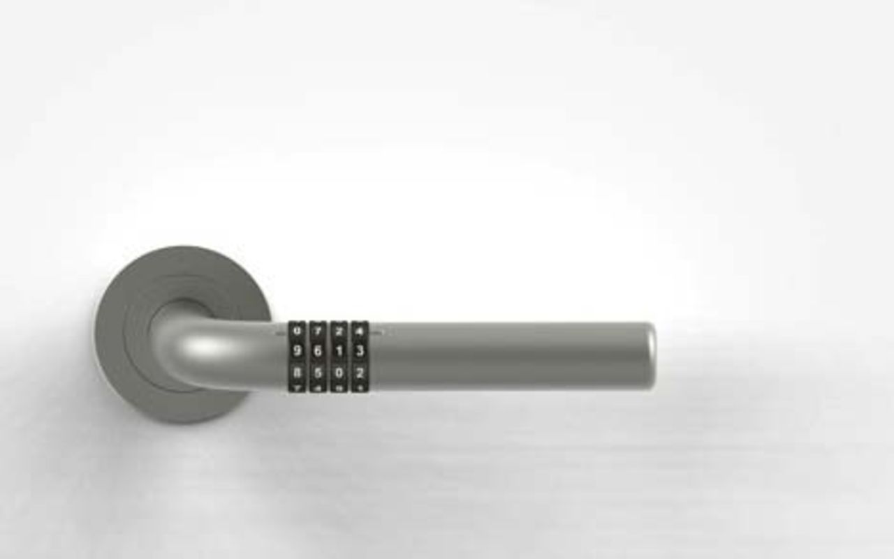 Mekaniskt nummerlås på handtaget