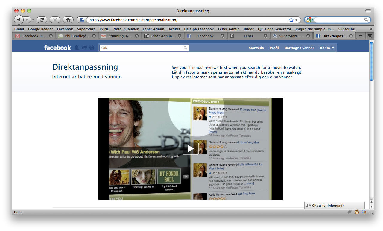 Facebooks direktanpassning ger din data till andra sajter