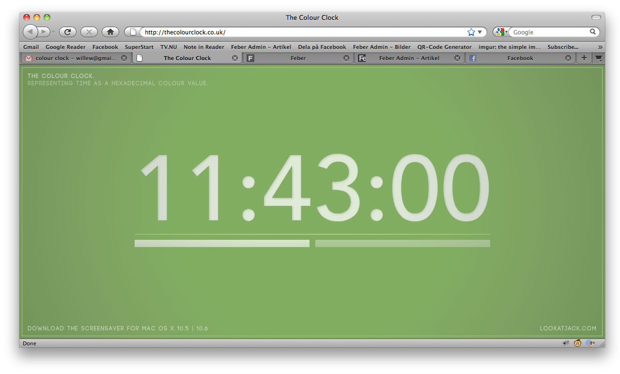 Colour Clock visar tiden i färger
