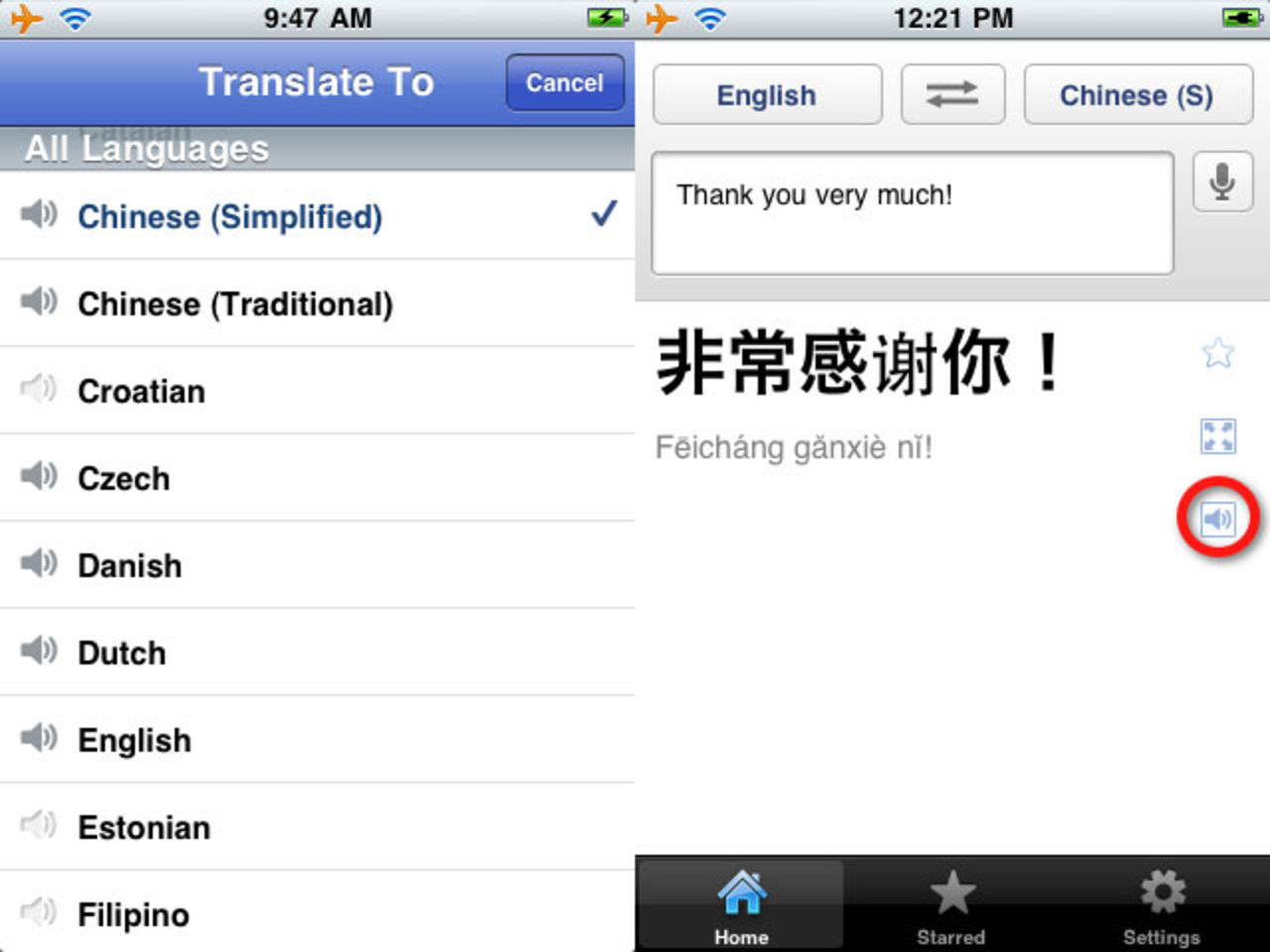 Google Translate-app till iPhone
