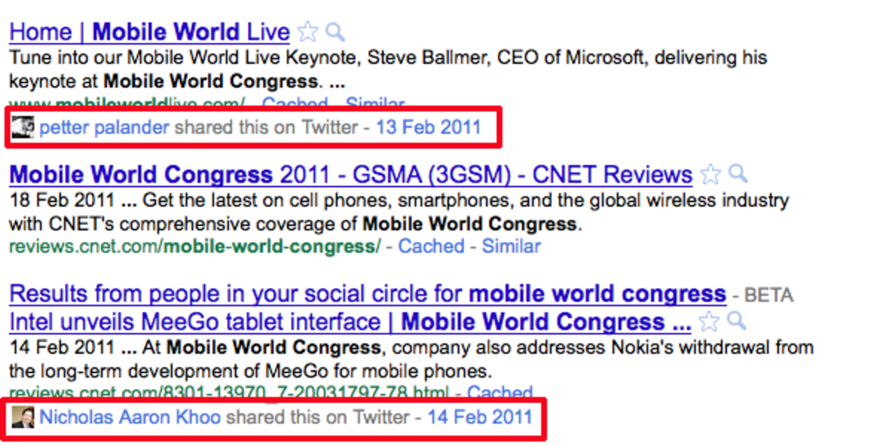 Google implementerar mer socialt sök