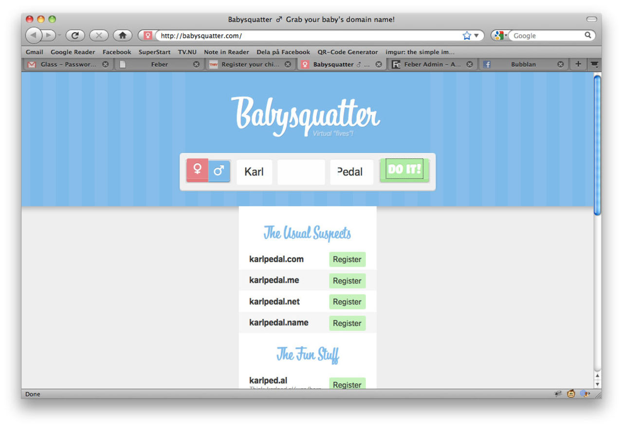 Registrera domännamn till ditt barn