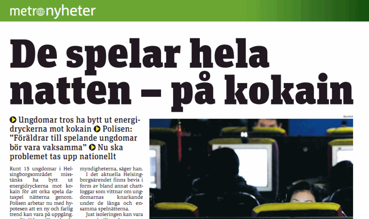 Dataspel leder till narkotikamissbruk!