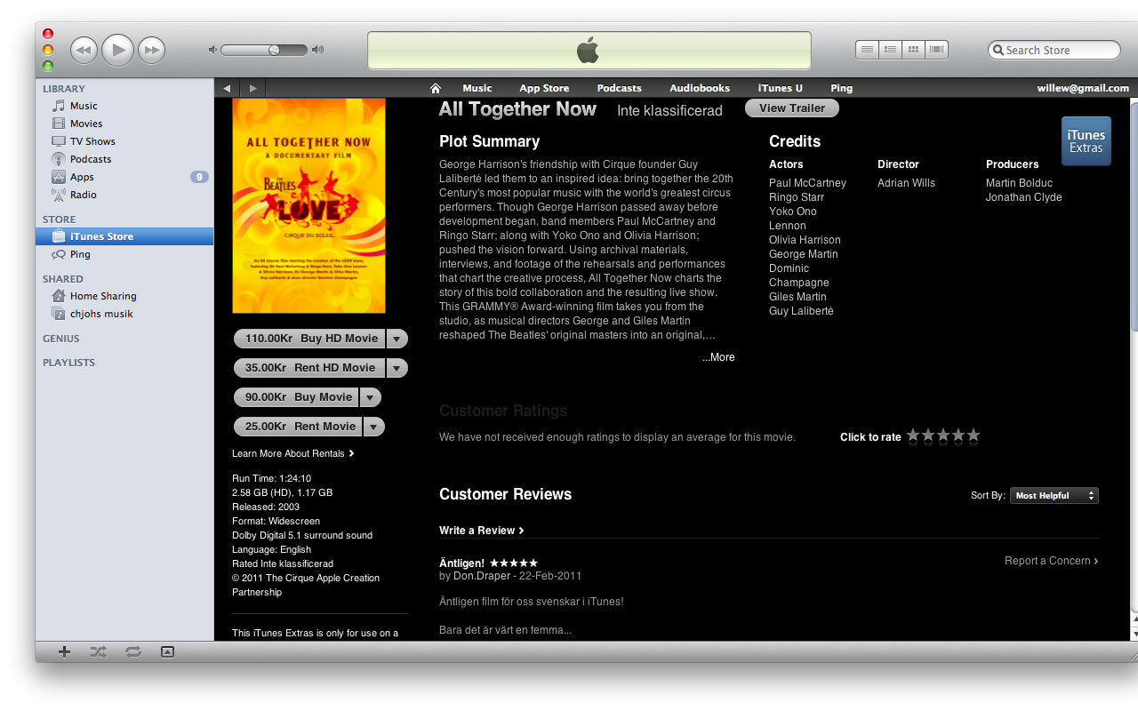 Nu kan du hyra (en) film i iTunes Store!