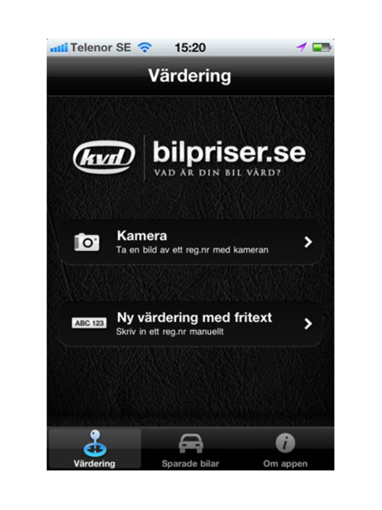 Ta kort på regskylten och få reda på vad bilen kostar