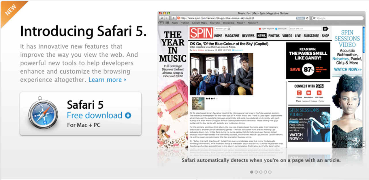 Safari 5 med WebKit2 dyker upp i Lion