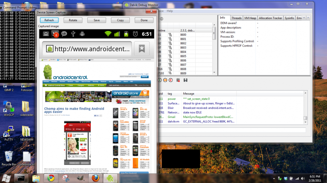 Det blir möjligt att ta skärmdumpar med Android 2.3.3