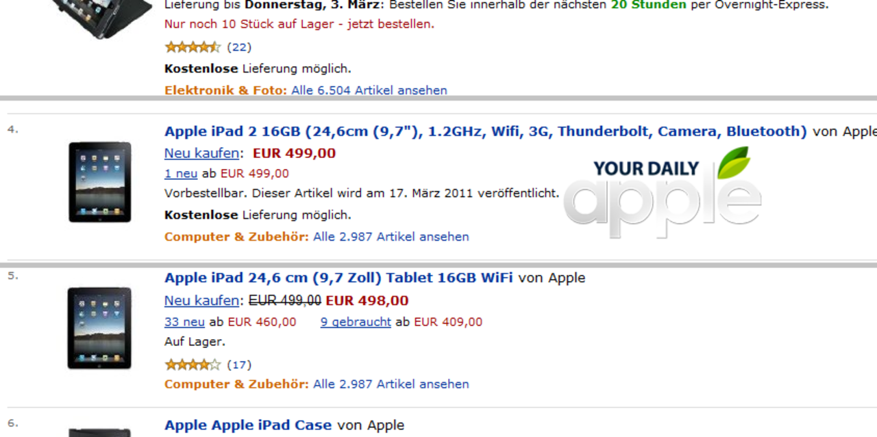 iPad 2 på tyska Amazon?