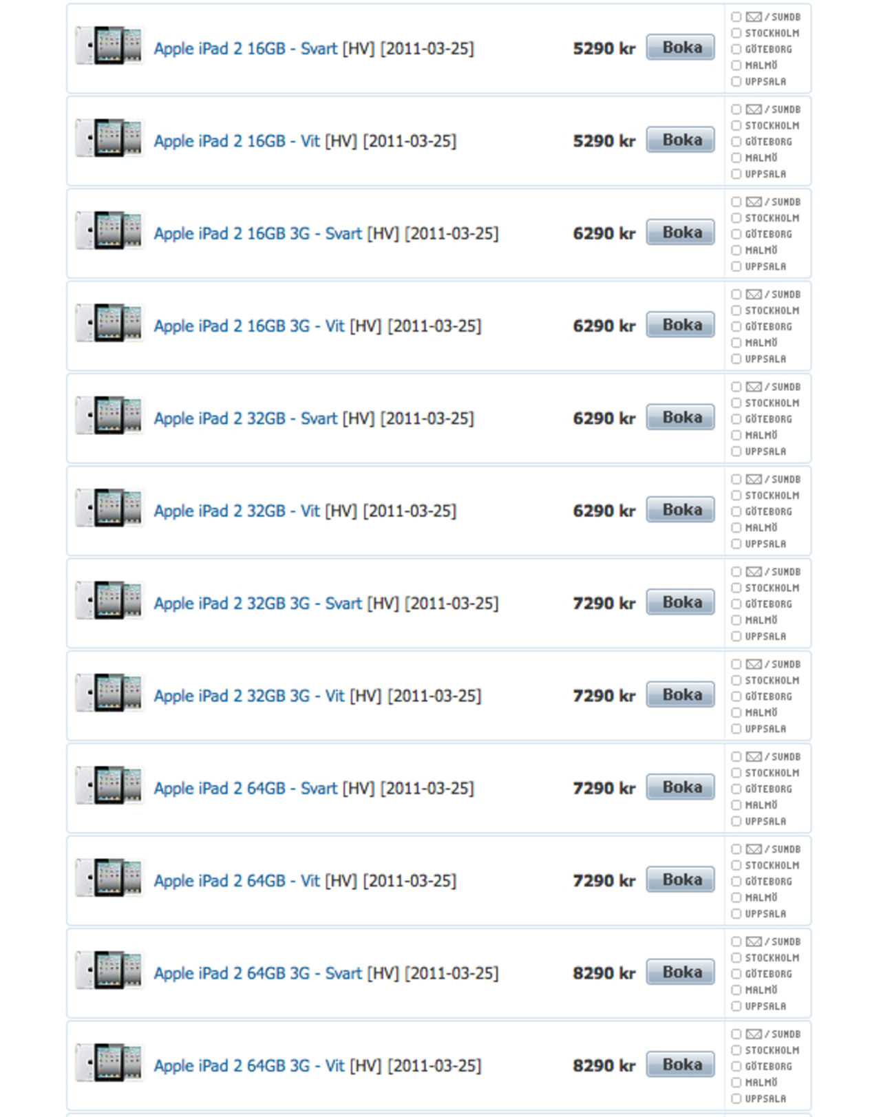 iPad 2-priser från Webbhallen