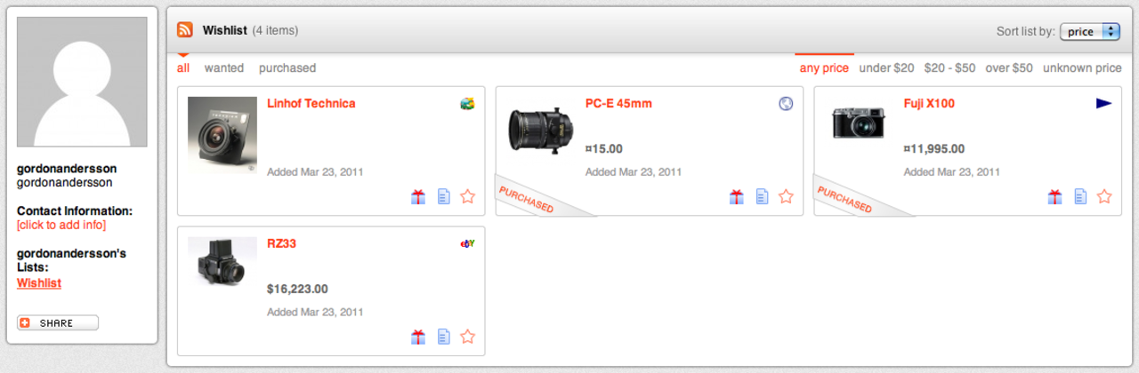 Whimventory är din inköpslista på nätet