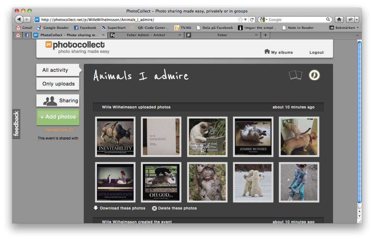 PhotoCollect - gemensamma fotoalbum