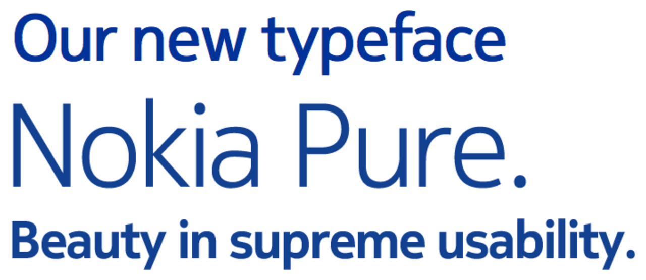 Nokia Pure - Nokia byter typsnitt