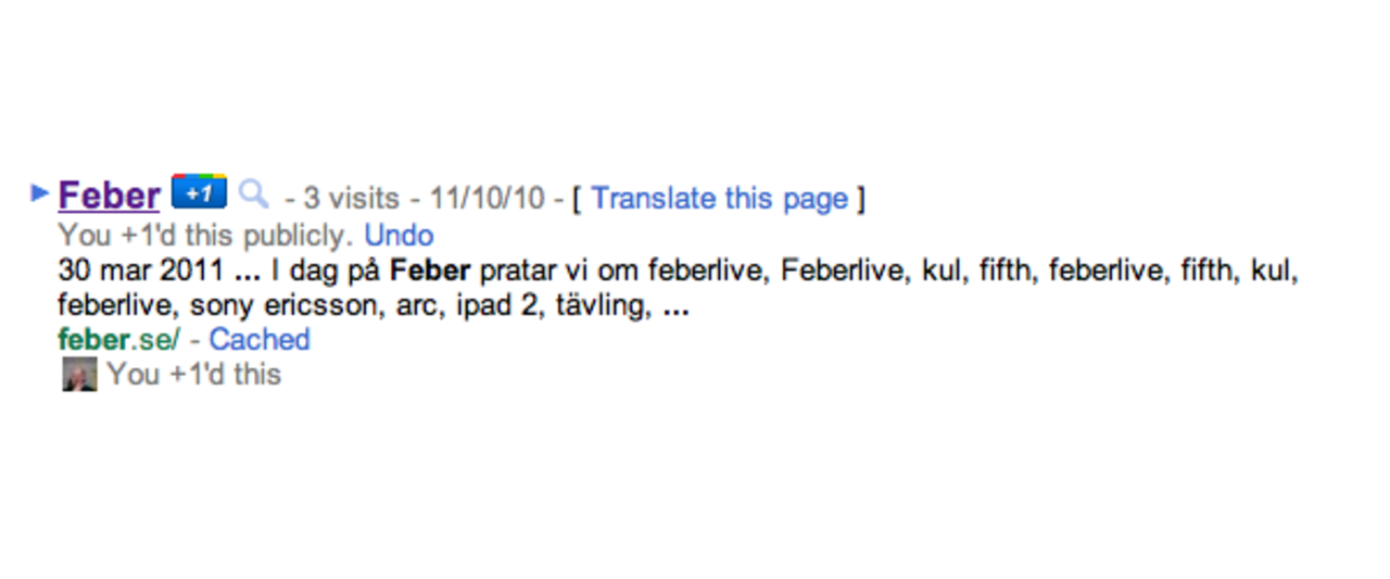 Google +1 - sociala sökrekommendationer