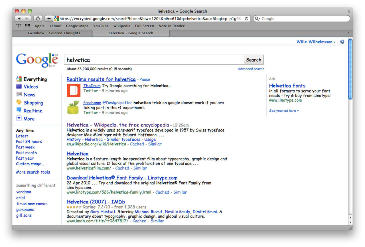 Google typsnitts-skämtar på första april