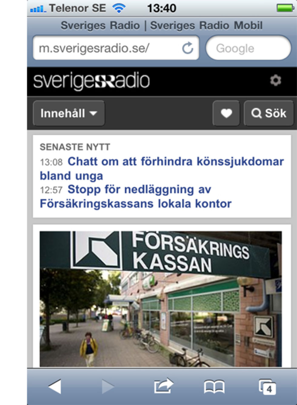 Sveriges Radio lanserar mobilsida. Lyssna på radion direkt i webbläsaren. |  Feber / Webb