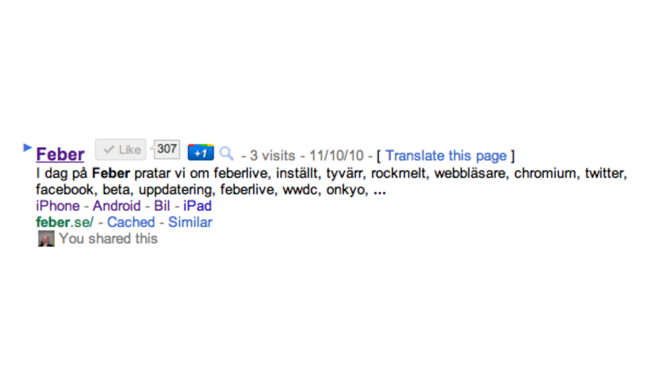 Fixa Facebook-Like i Googles sökresultat