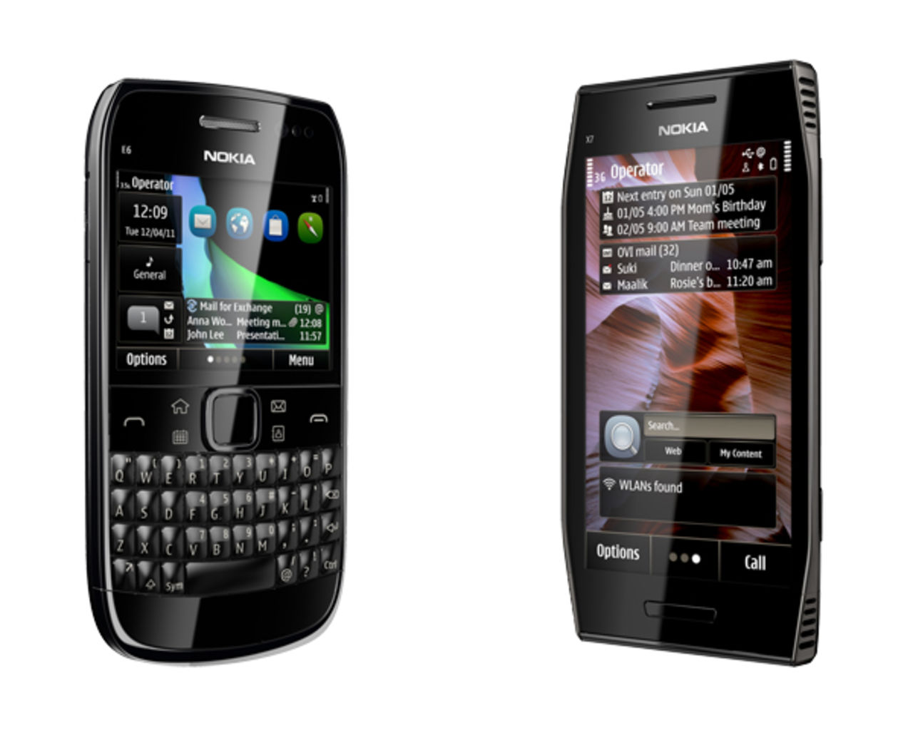 Nokia E6 och X7