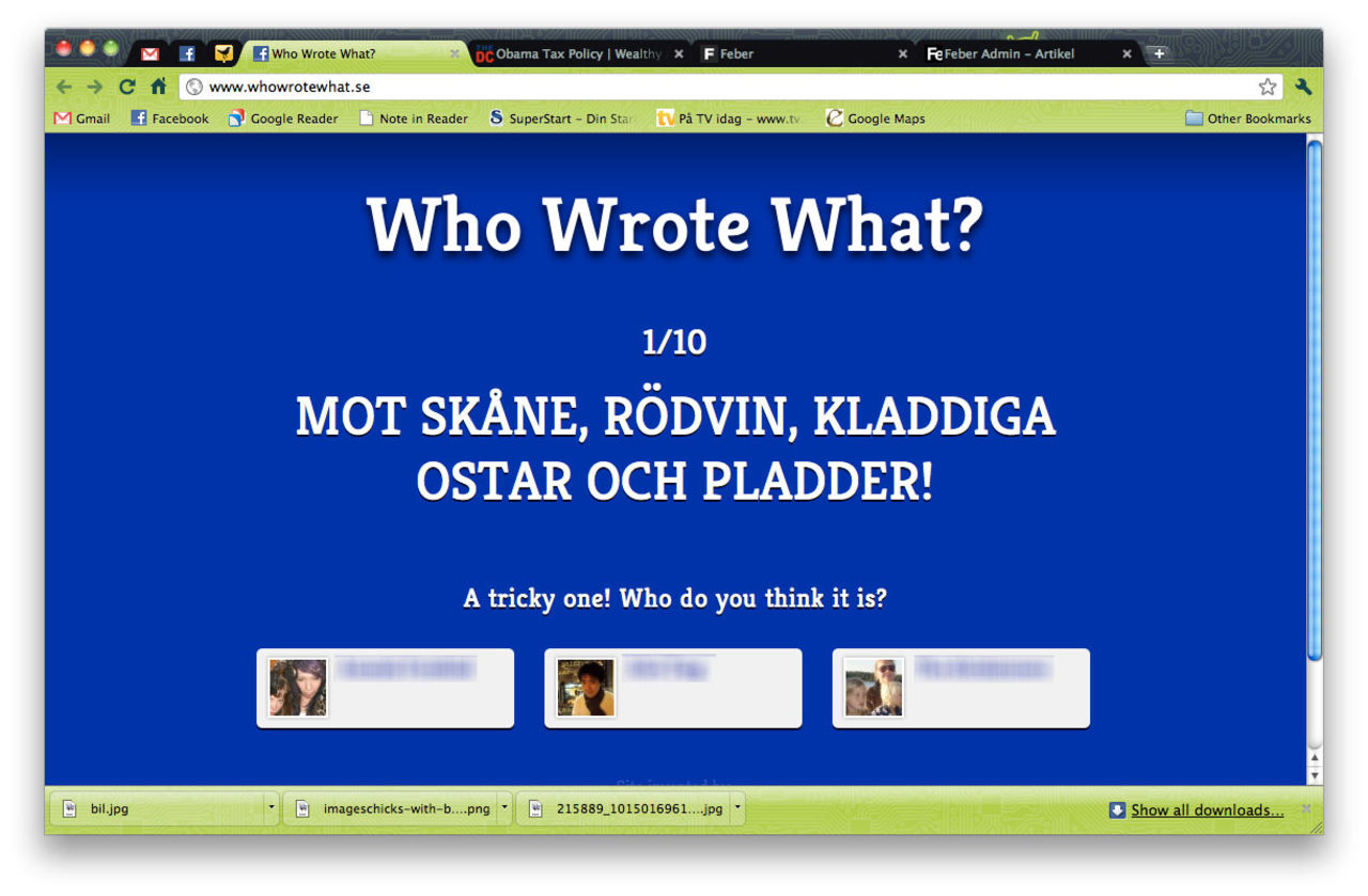 Who Wrote What? - Facebook-spel