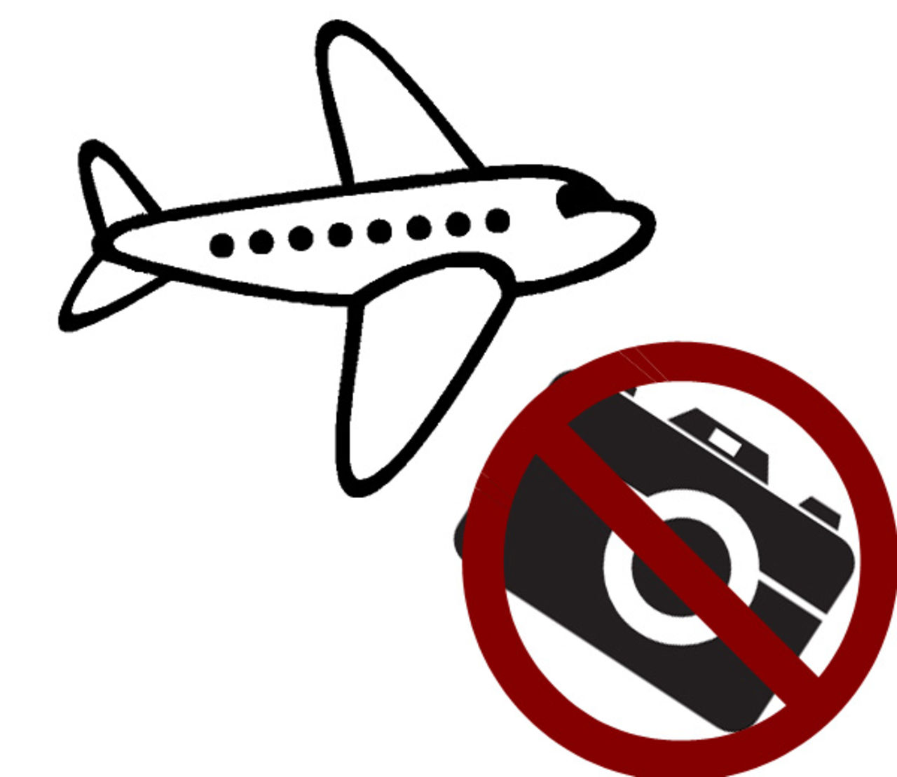 Fotografera inte inne i ett flygplan!