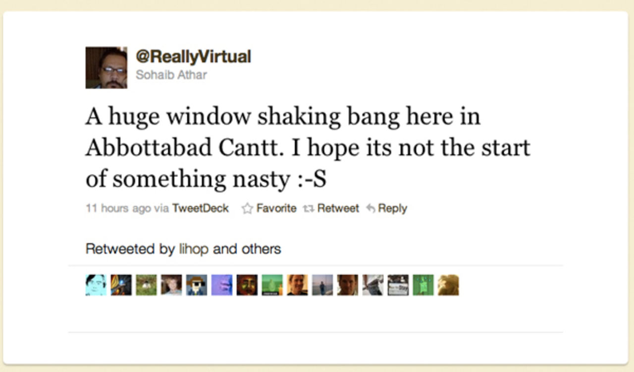 Killen som twittrade om attacken mot Bin Laden utan att veta om det