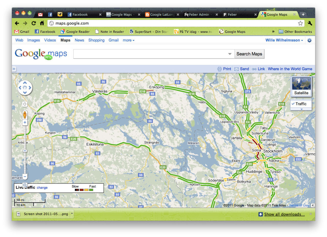 Google Maps adderar trafikinformation för Sverige