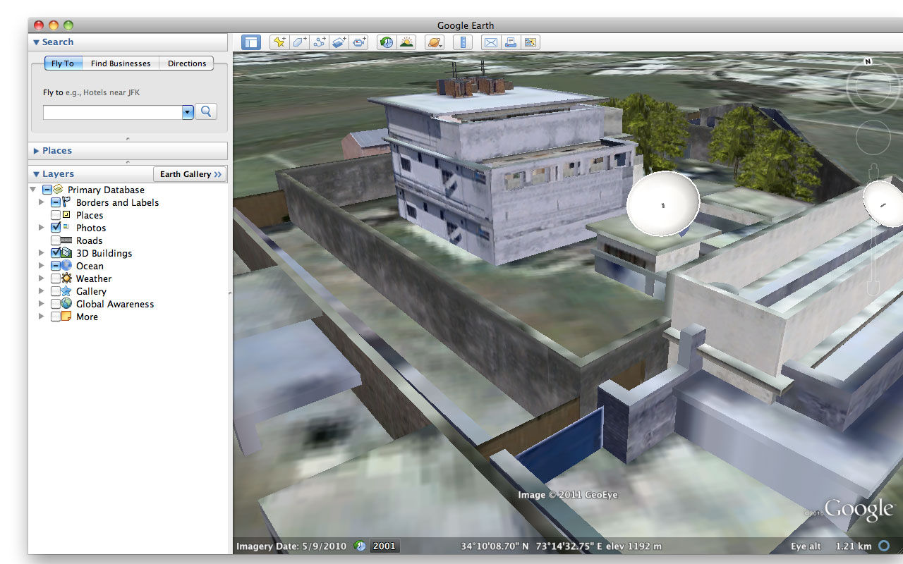 Kolla in Osama Bin Ladens hus i Google Earth