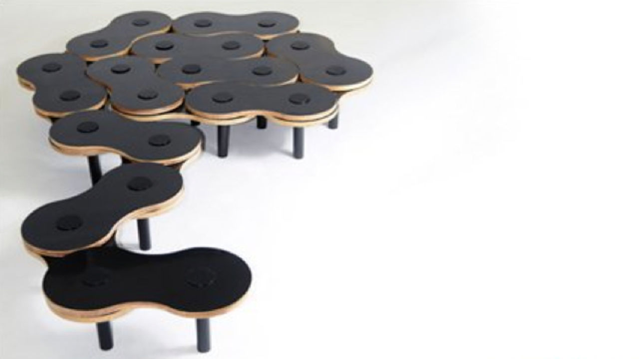 Vardagsrumsbord i form av en cykelkedja