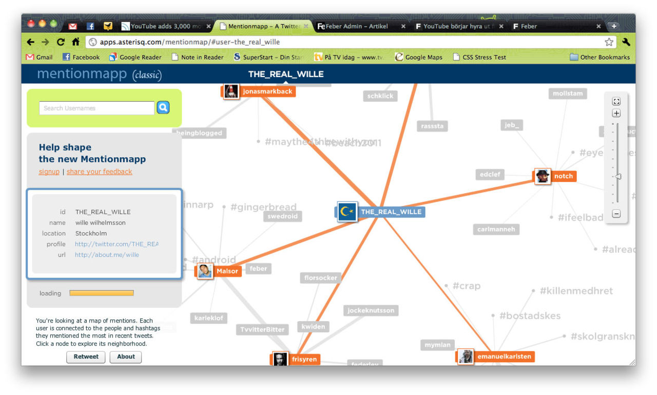 Mentionapp - utforska ditt Twitter-nätverk
