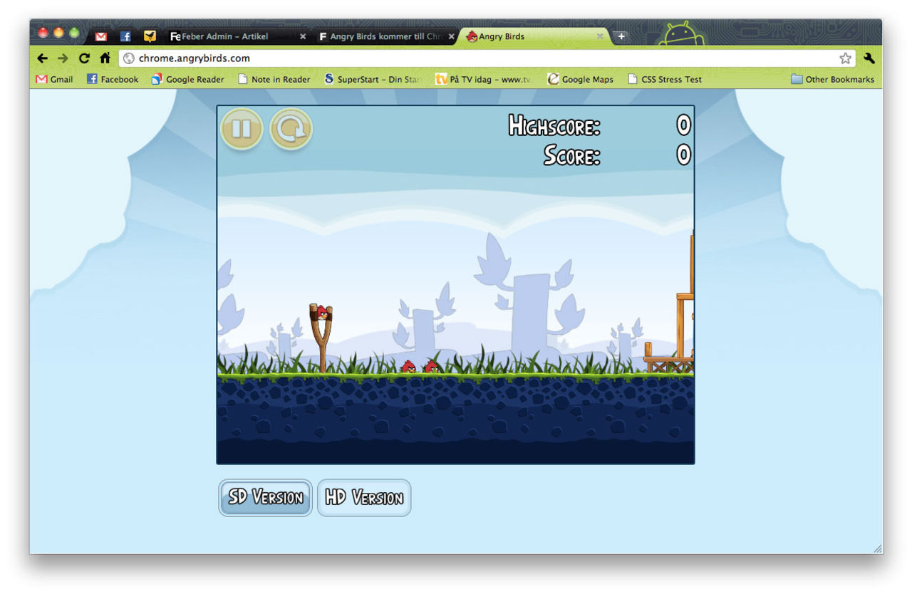 Angry Birds kommer till Chrome Web Store