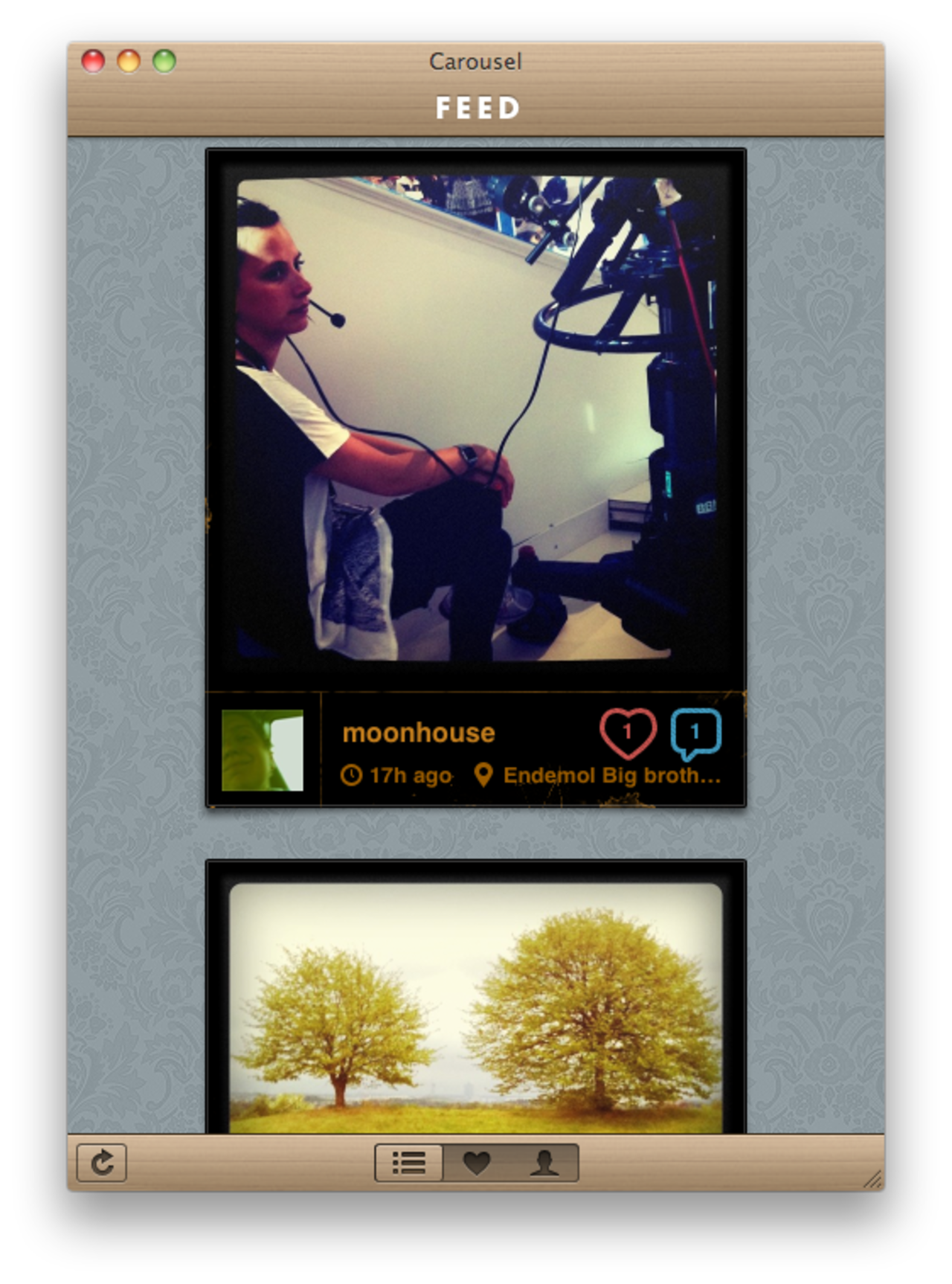 Carousel: Program för Instagram-användaren