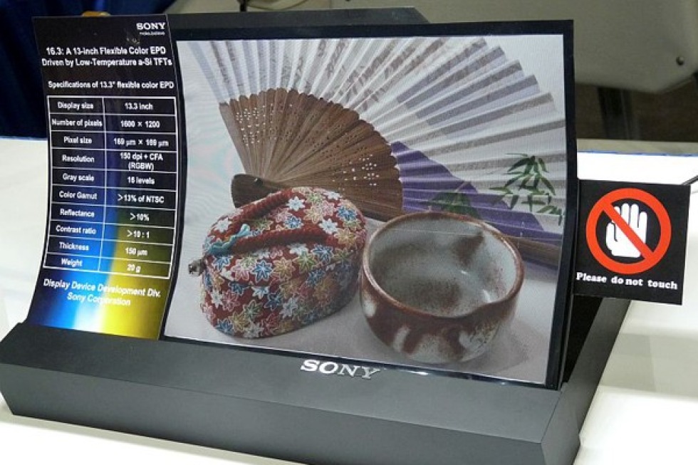 Sony visar flexibel E-Ink skärm i färg