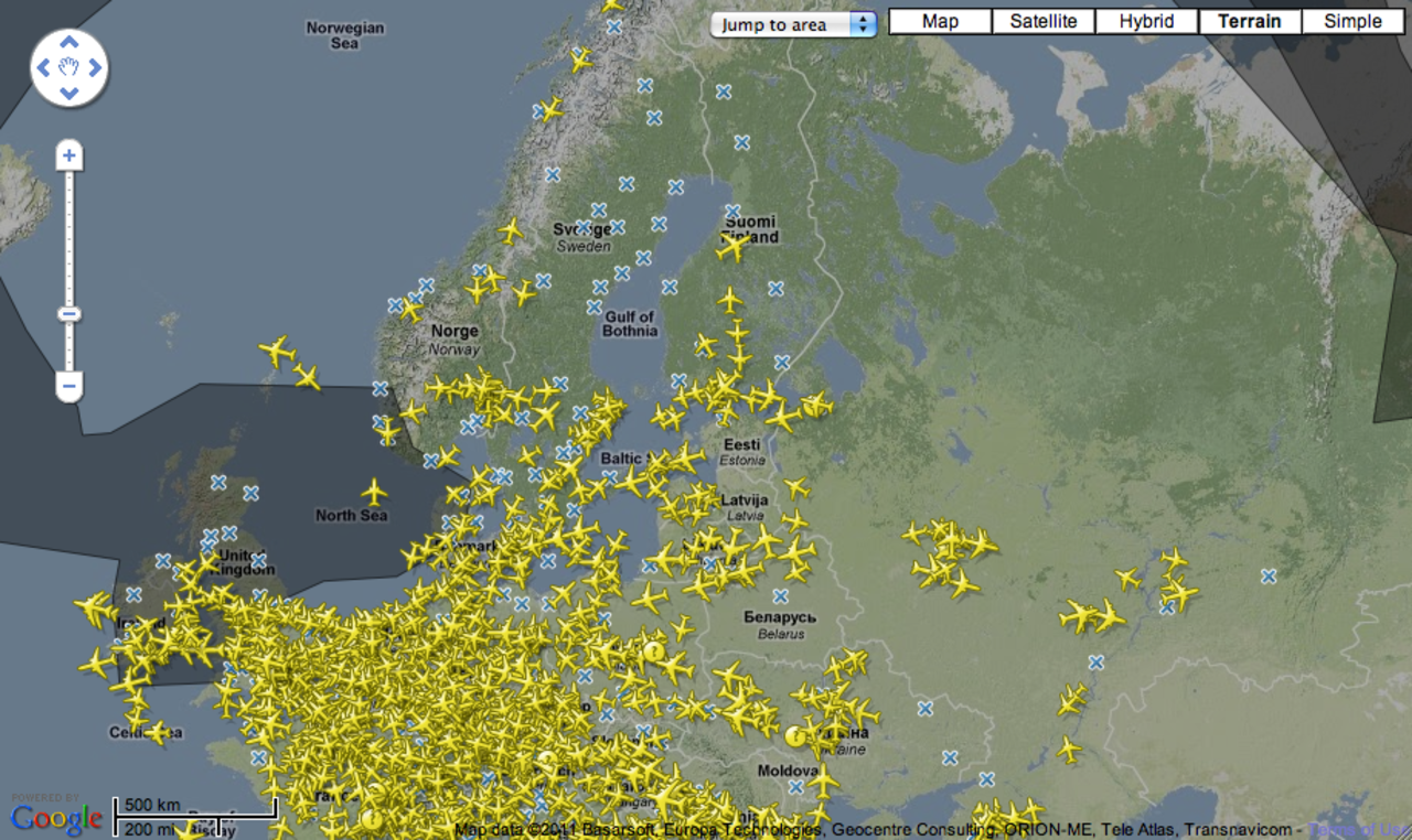 Håll koll på askmolnet med Flightradar24