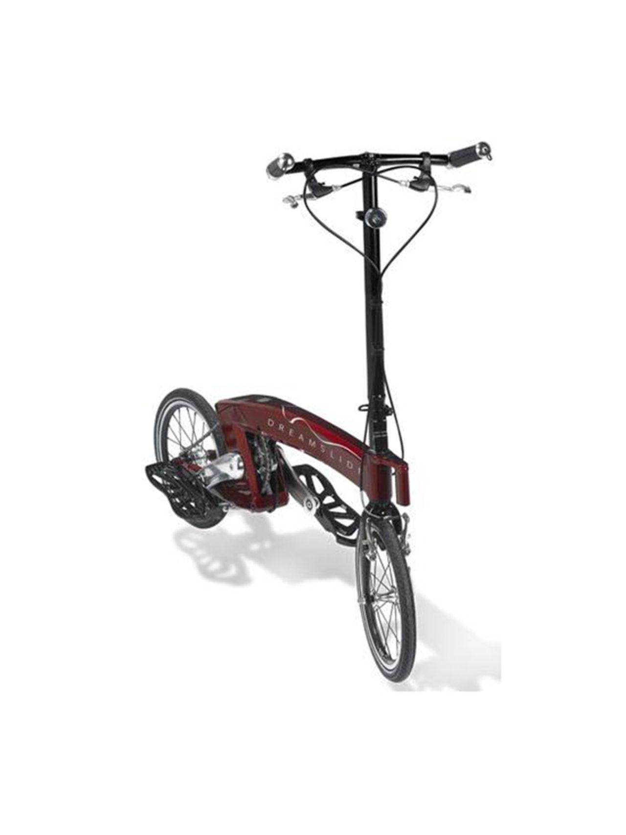 Cykel utan sadel och med breda pedaler