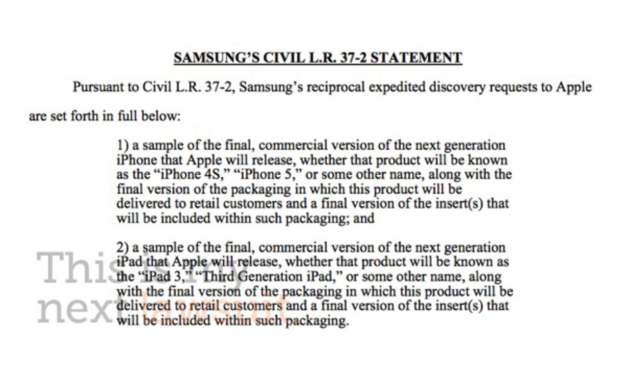 Samsung kräver att få se iPhone 5 och iPad 3 innan de släpps
