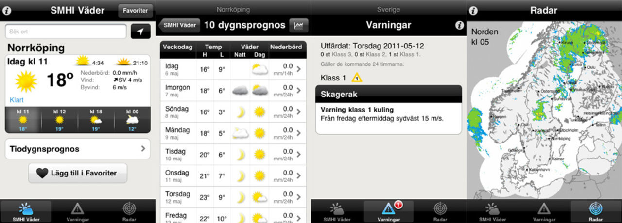 SMHI släpper väderapp