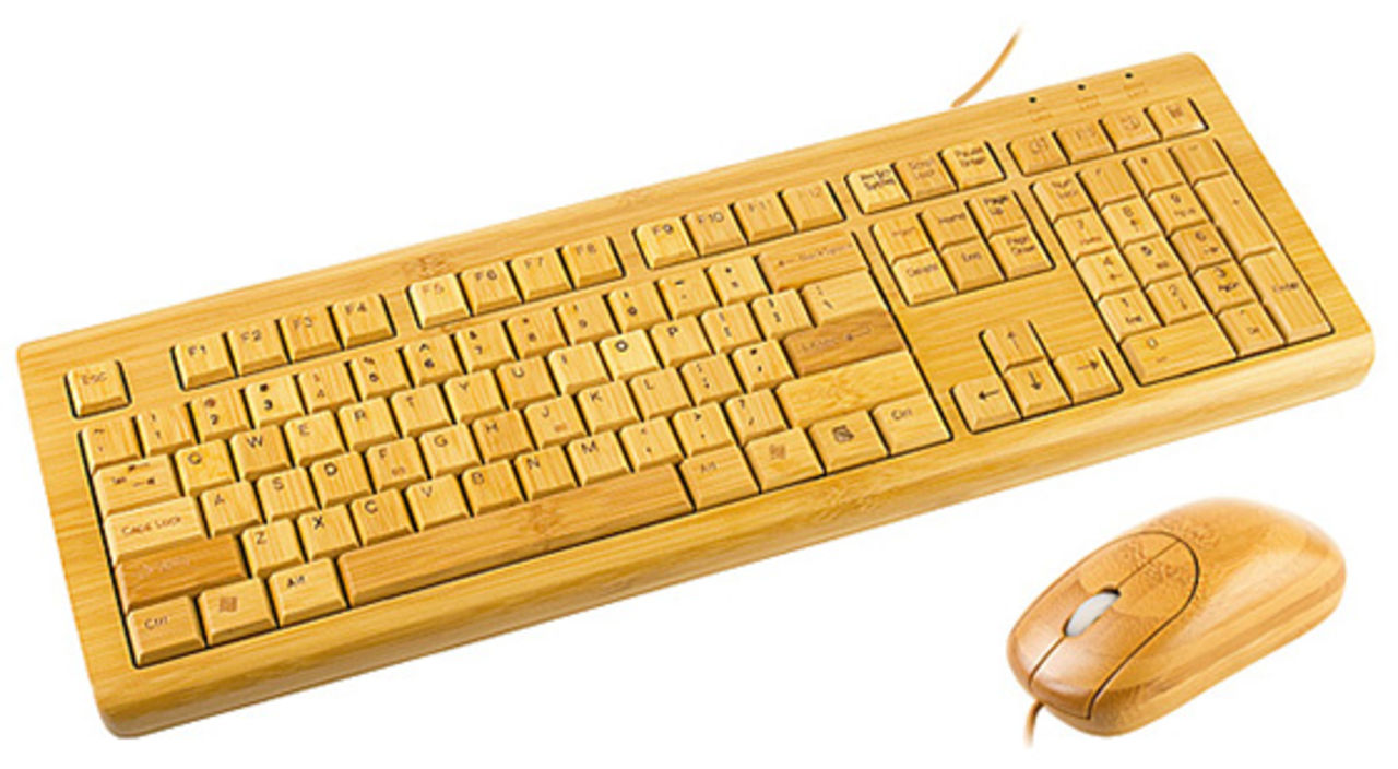 Mus och tangentbord helt i bambu