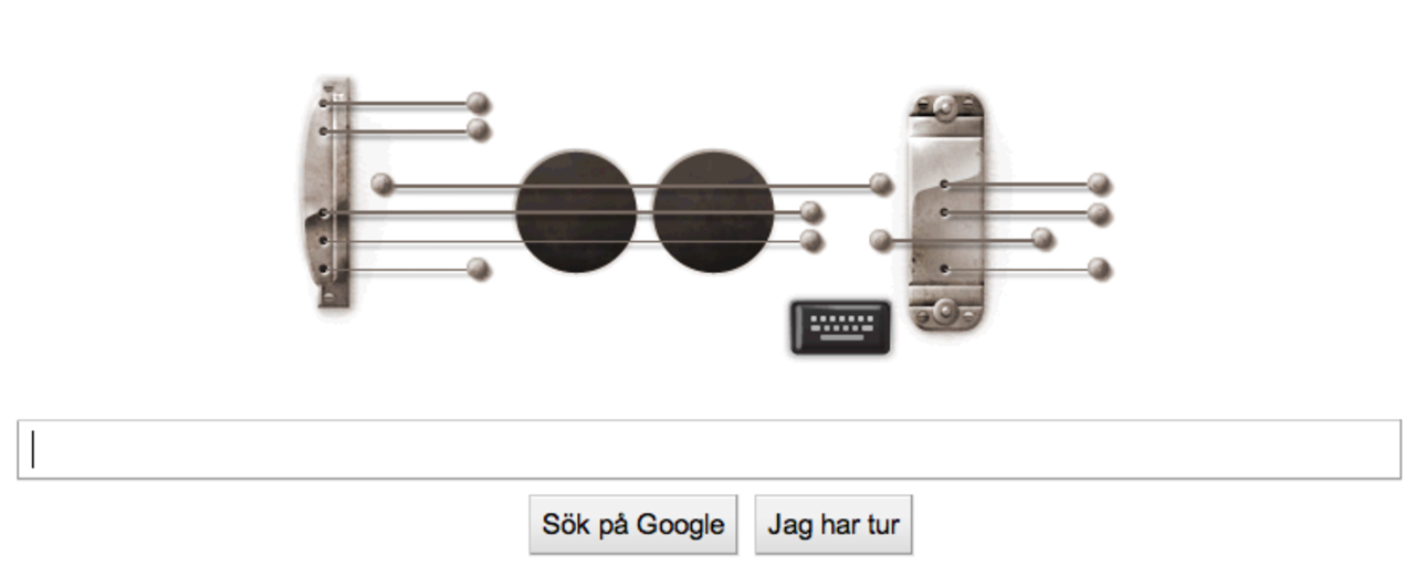 Google hyllar Les Paul med gitarr-Doodle
