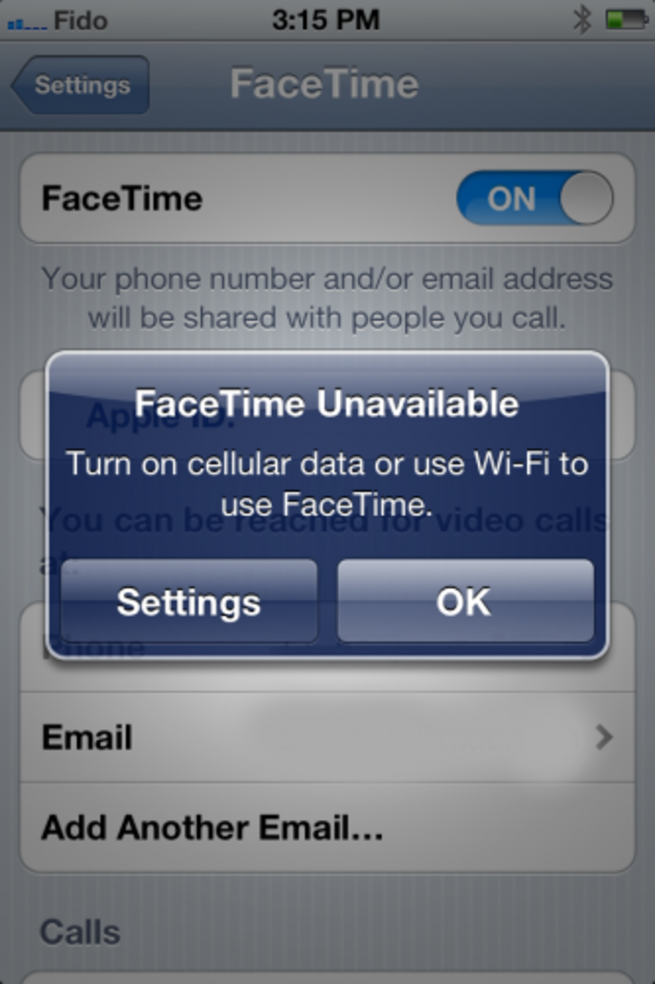FaceTime via 3G i iOS 5?