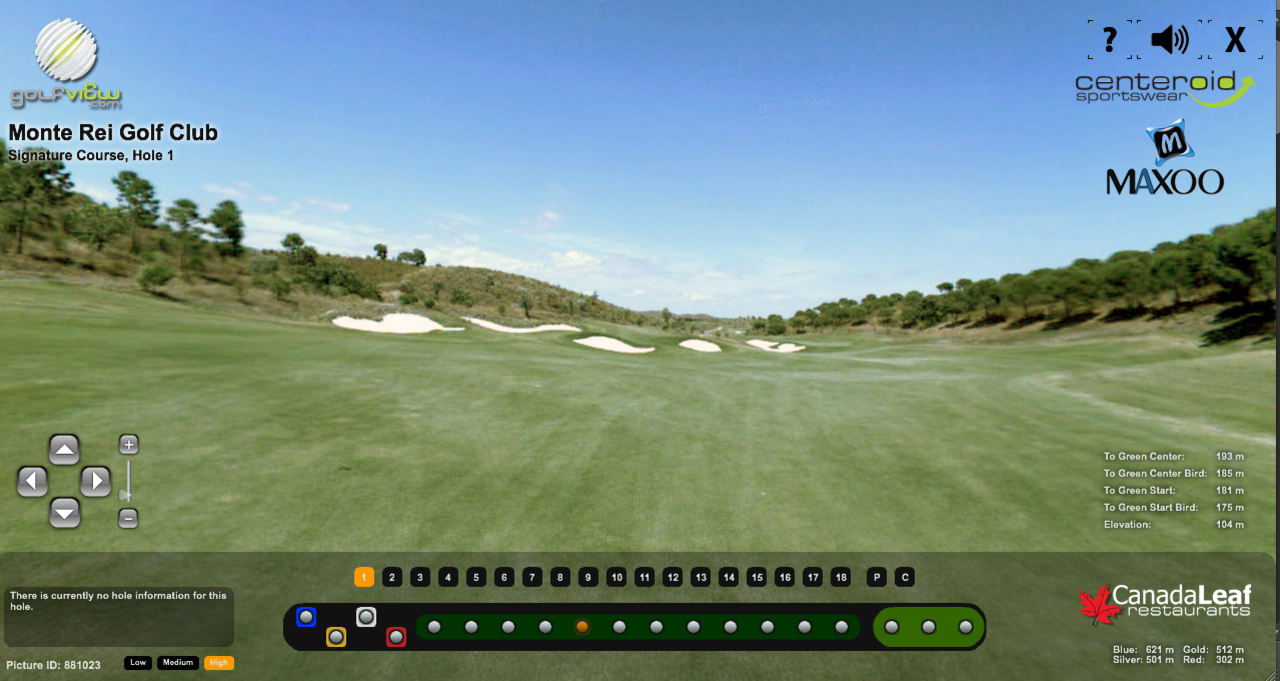 Spana in golfbanor, ungefär som i Google Street View