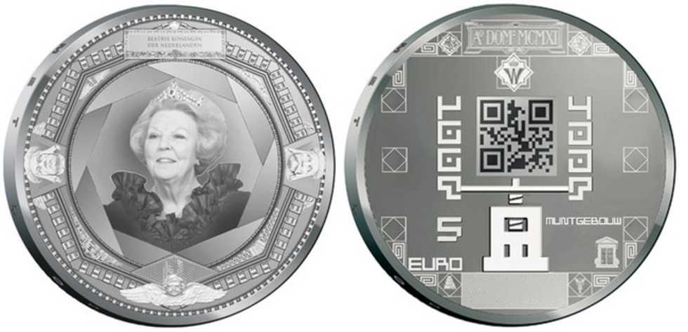 Holländarna gör mynt med QR-kod på