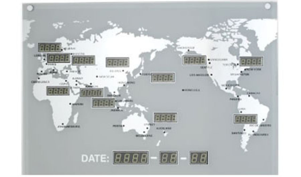 Världskarta med tid