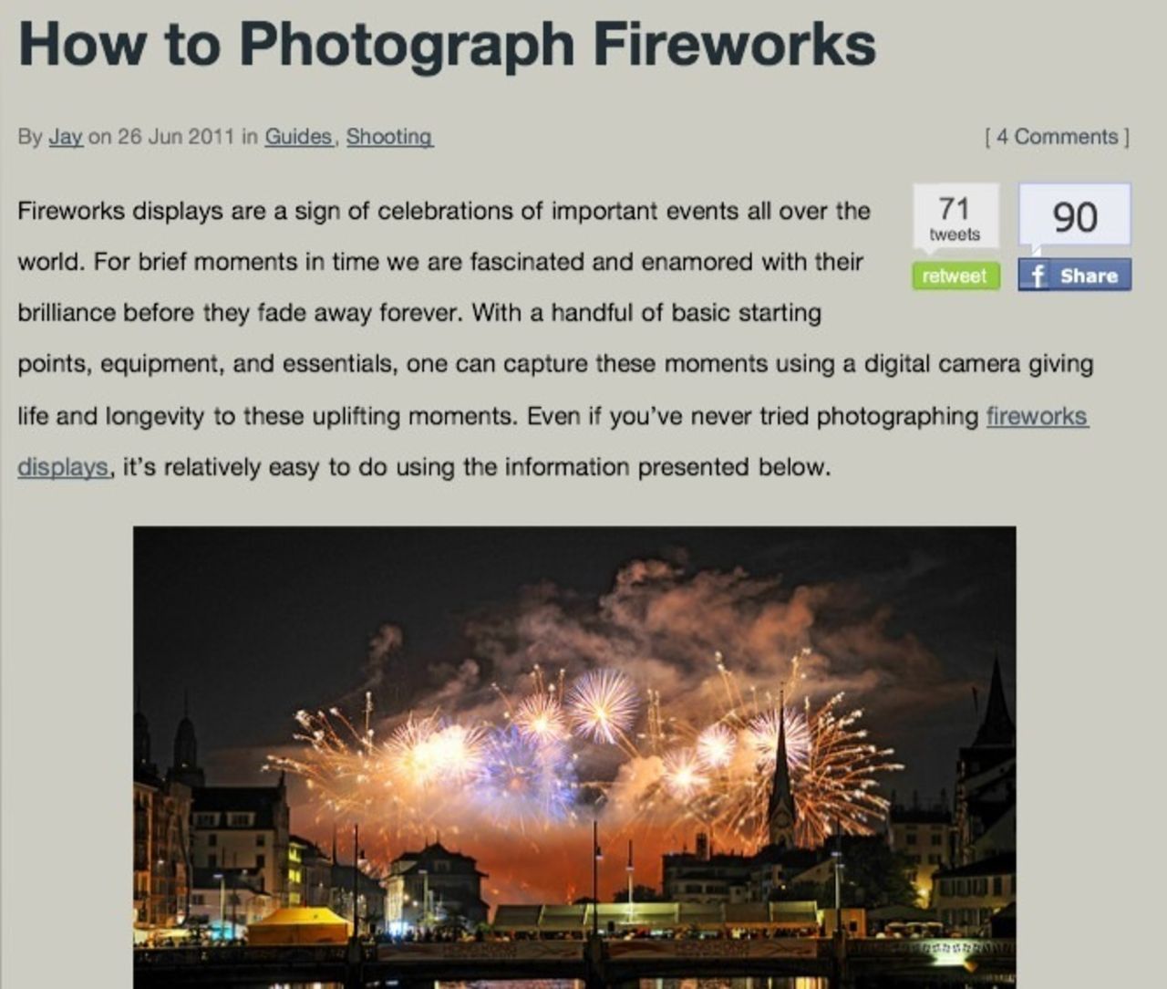 Fotografera fyrverkerier