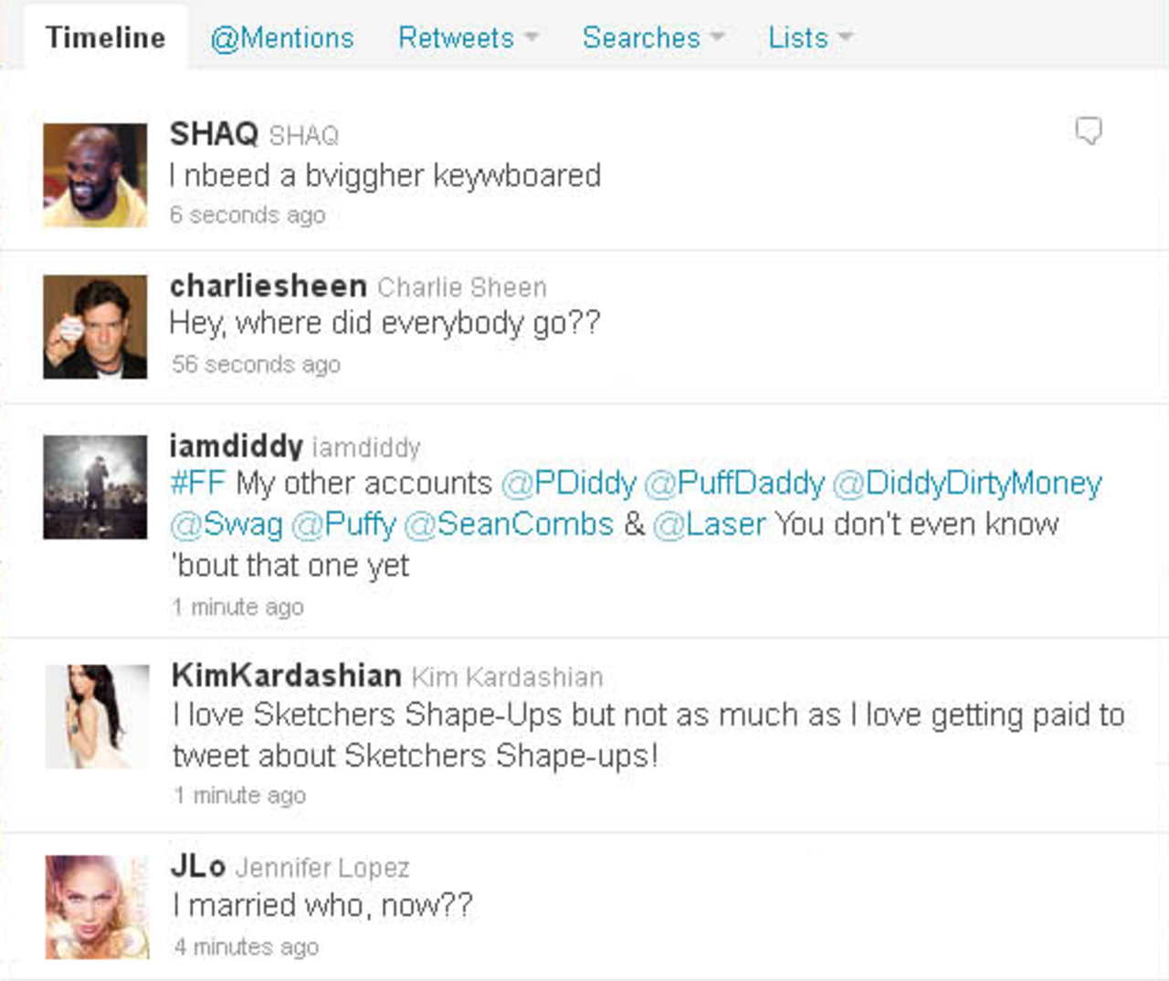 Om kändisars Tweets var ärliga