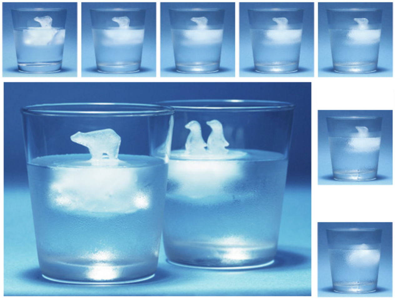 Isbitar som ska påminna om den globala upphettningen