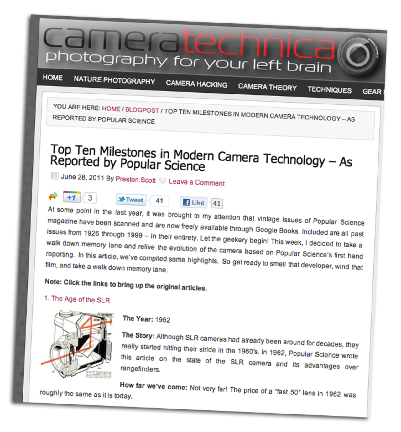 Tio milstolpar i den moderna kamerans historia