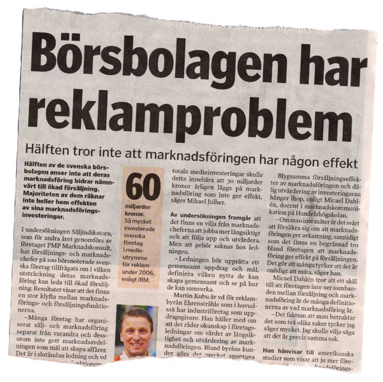 Reklam & försäljning = samma sak?