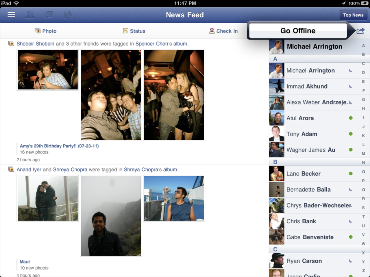 Facebooks iPad-app visar upp sig