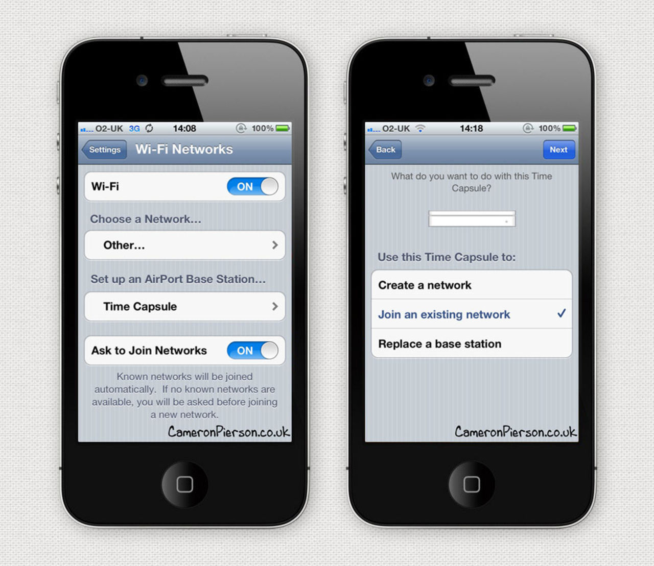 Sätt upp AirPort/Time Capsule med din iPhone